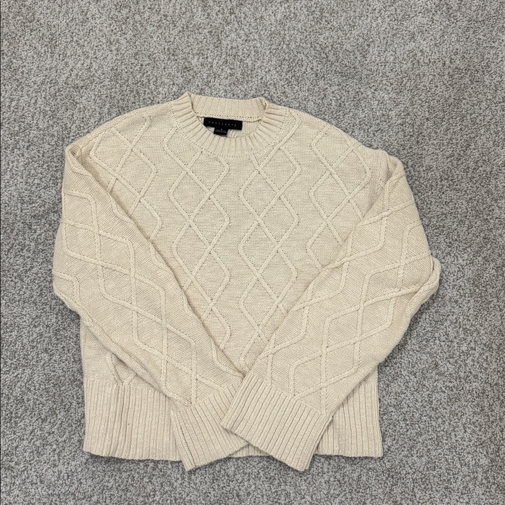 Sanctuary Cable knit cream cotton sweater